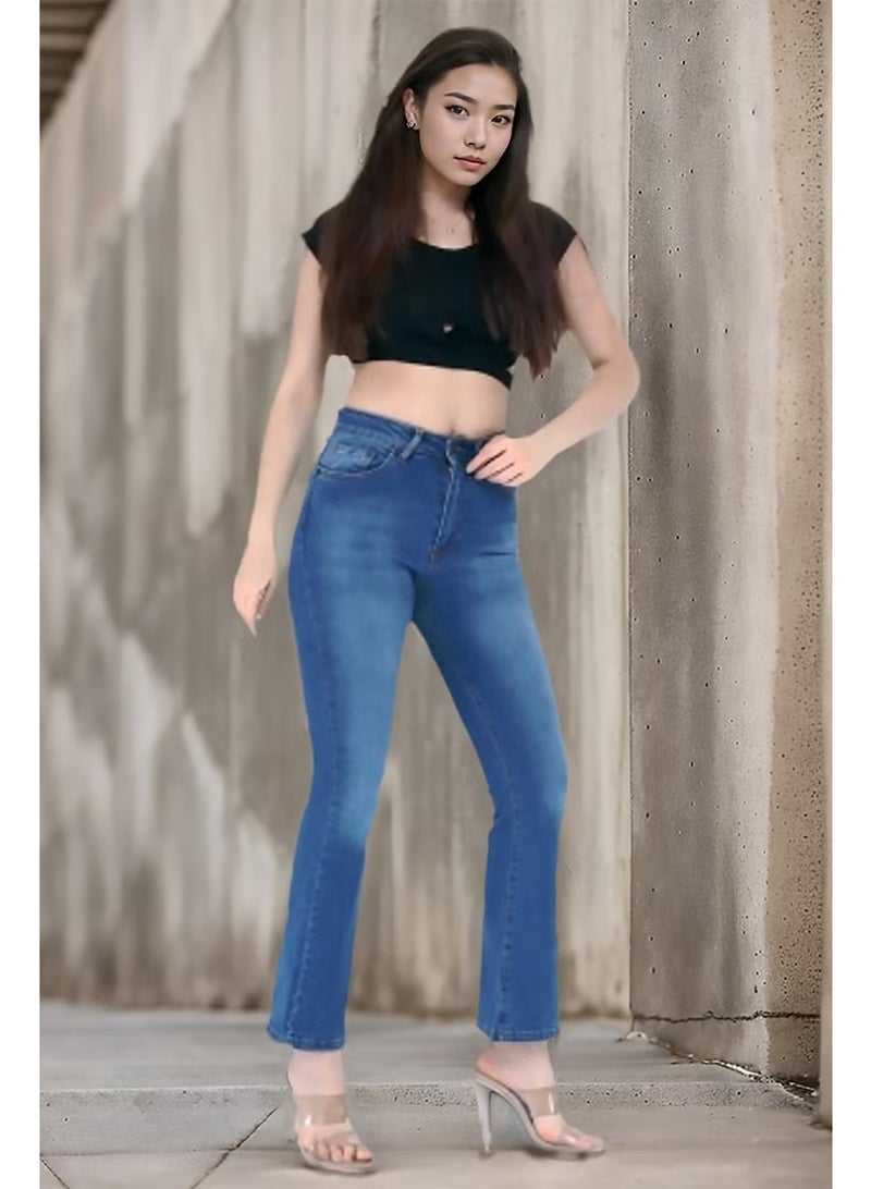Cedy Denim Women's Spanish Leg High Waist Denim Pants Skinny Fit Jean - C605 - Image 2